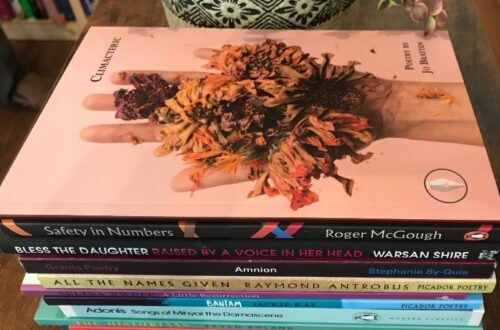 Stack of poetry books